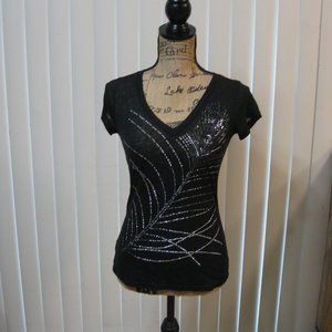 NWOT Express black graphic tee t shirt top XS extra small